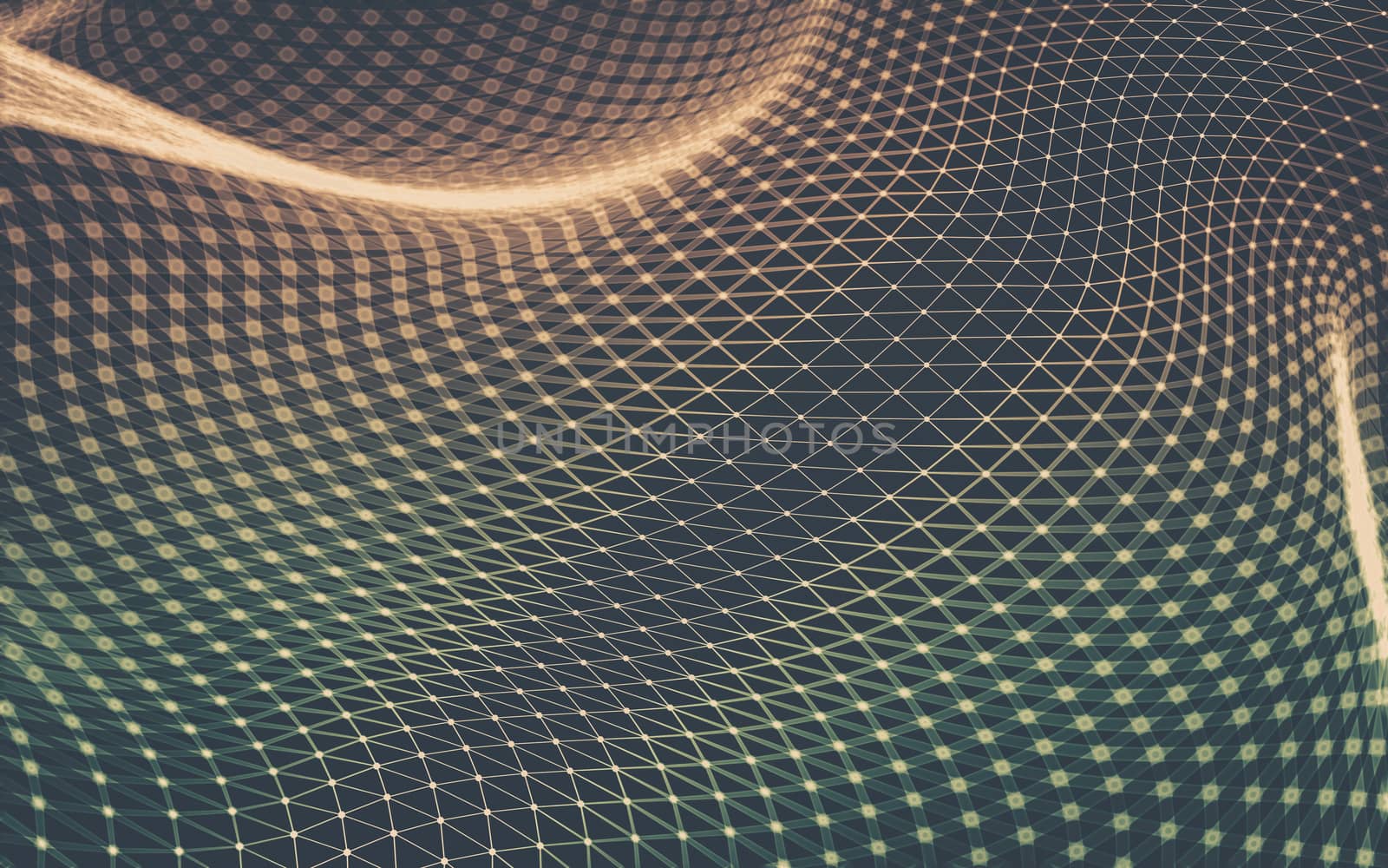 Abstract polygonal space low poly dark background, 3d rendering by teerawit