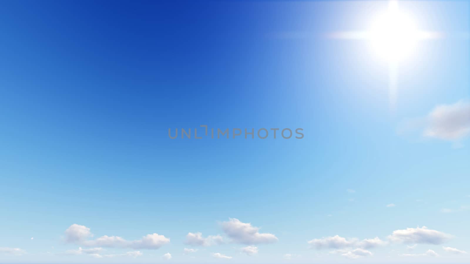 Cloudy blue sky abstract background, blue sky background with tiny clouds, 3d rendering

