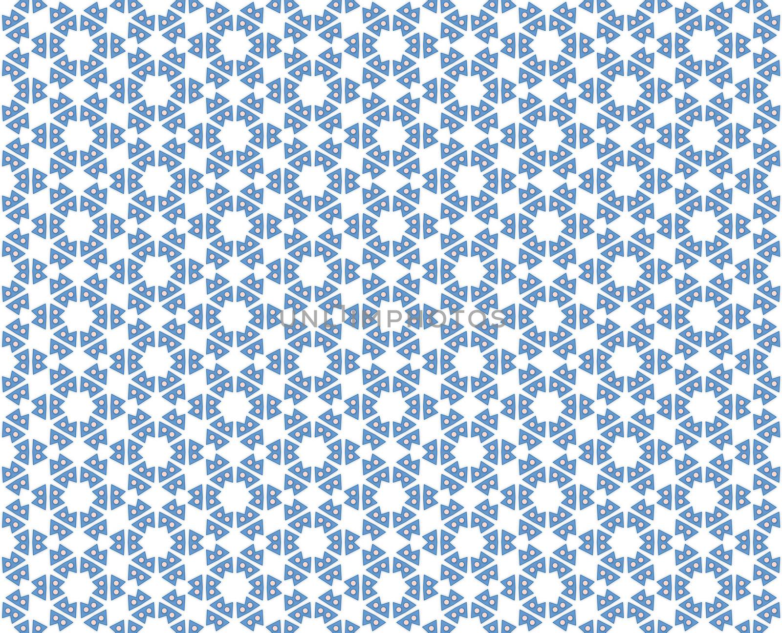 background or textile abstract pattern hexagonal star with balls