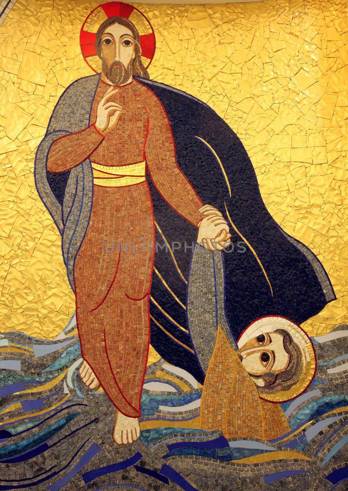 Jesus, mosaic, Chapel in monastery of the Sisters of Charity of St. Vincent de Paul in Rijeka, Croatia