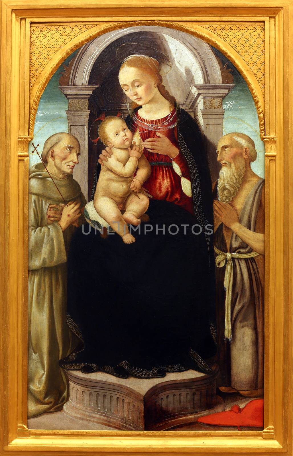 Biagio d'Antonio Tucci: Madonna and Child with St. Francis and Jerome by atlas