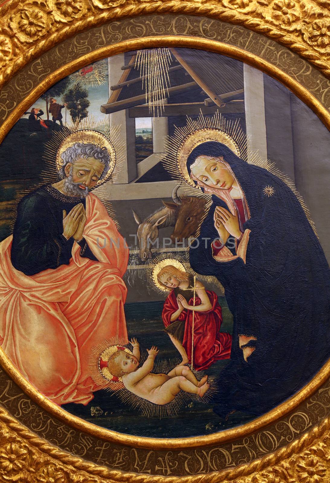 Pseudo Pier Francesco Fiorentino: The Birth of Jesus, Old Masters Collection, Croatian Academy of Sciences in Zagreb, Croatia