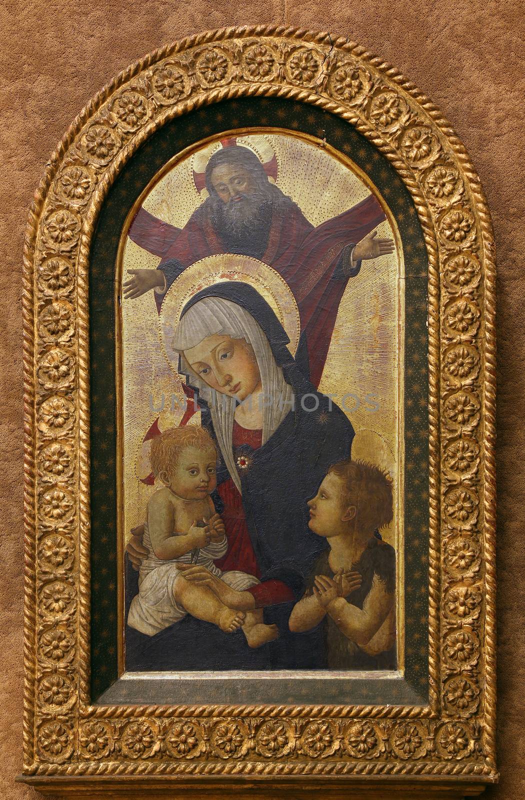 Pseudo Pier Francesco Fiorentino: God the Father blesses the Virgin and Child with St. John by atlas