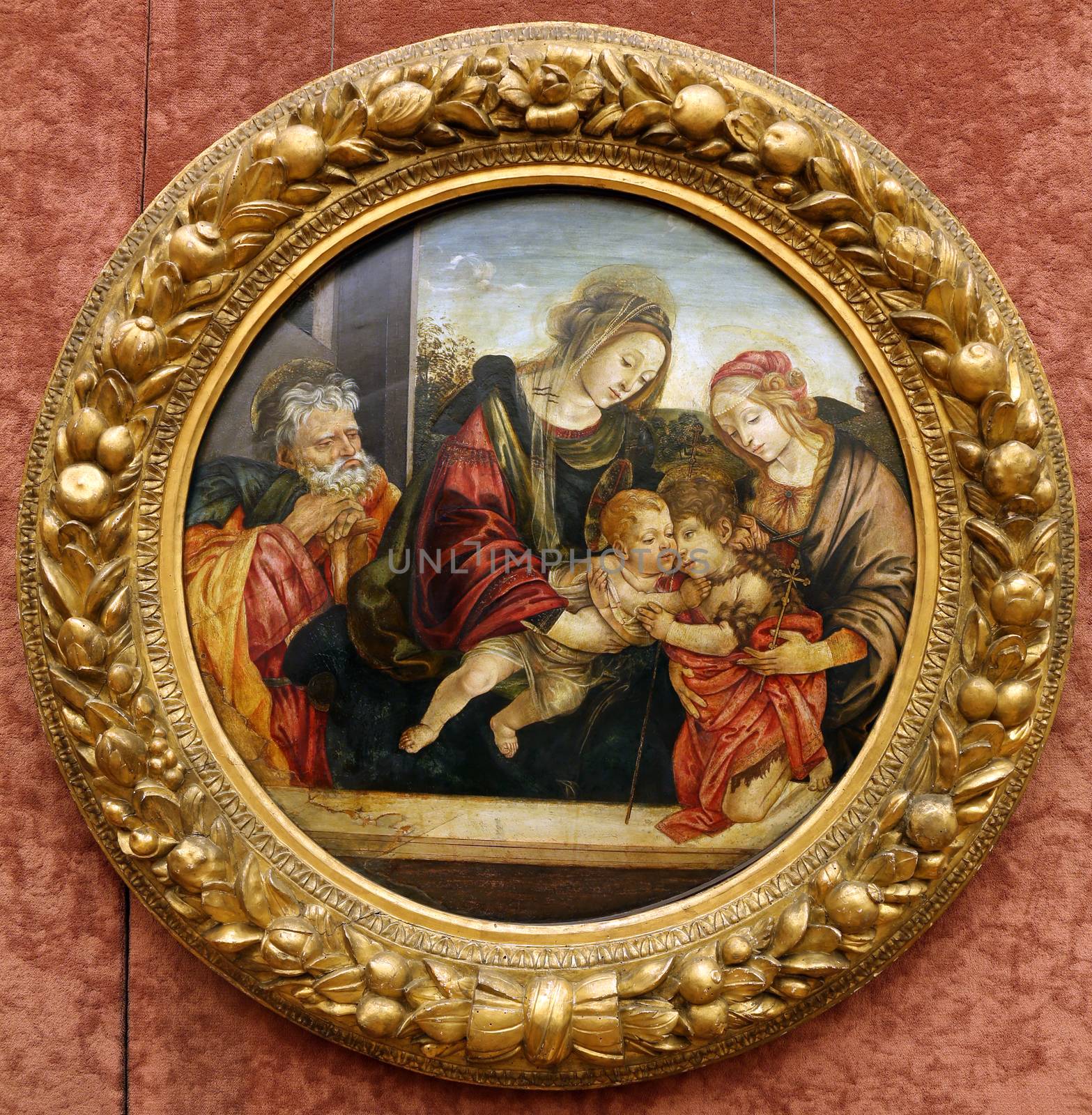Workshop Filippino Lippi: St. Family with St. John and Elizabeth, Old Masters Collection, Croatian Academy of Sciences in Zagreb, Croatia