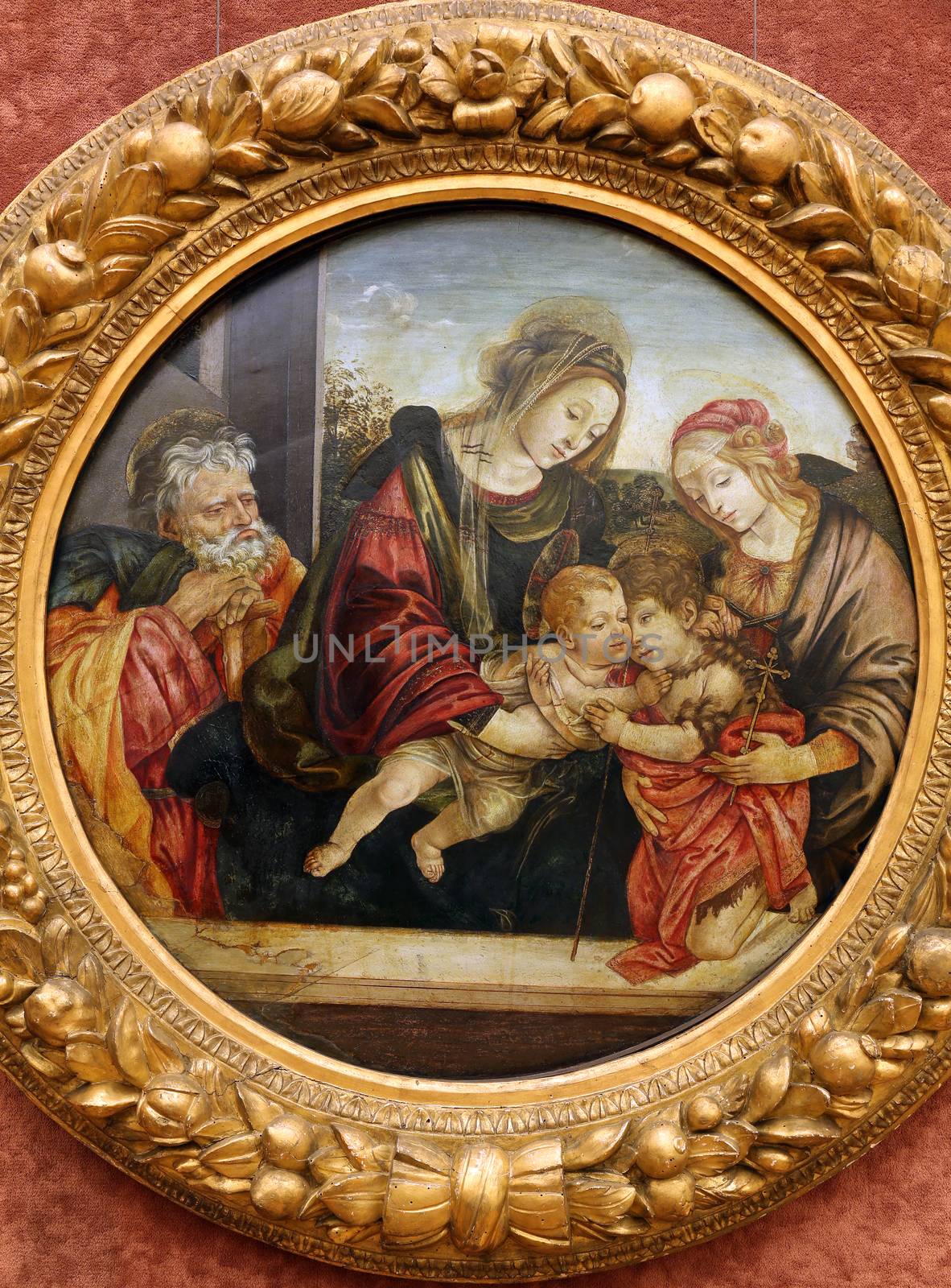 Workshop Filippino Lippi: St. Family with St. John and Elizabeth by atlas
