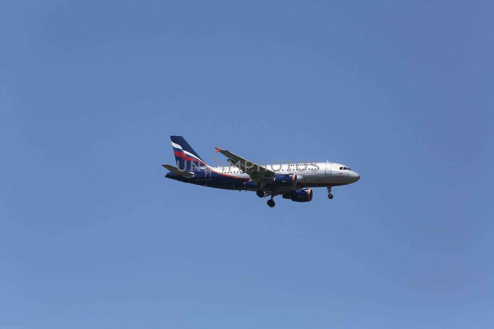 Airbus A319, registration VP-BWA of Aeroflot landing on Zagreb Airport Pleso