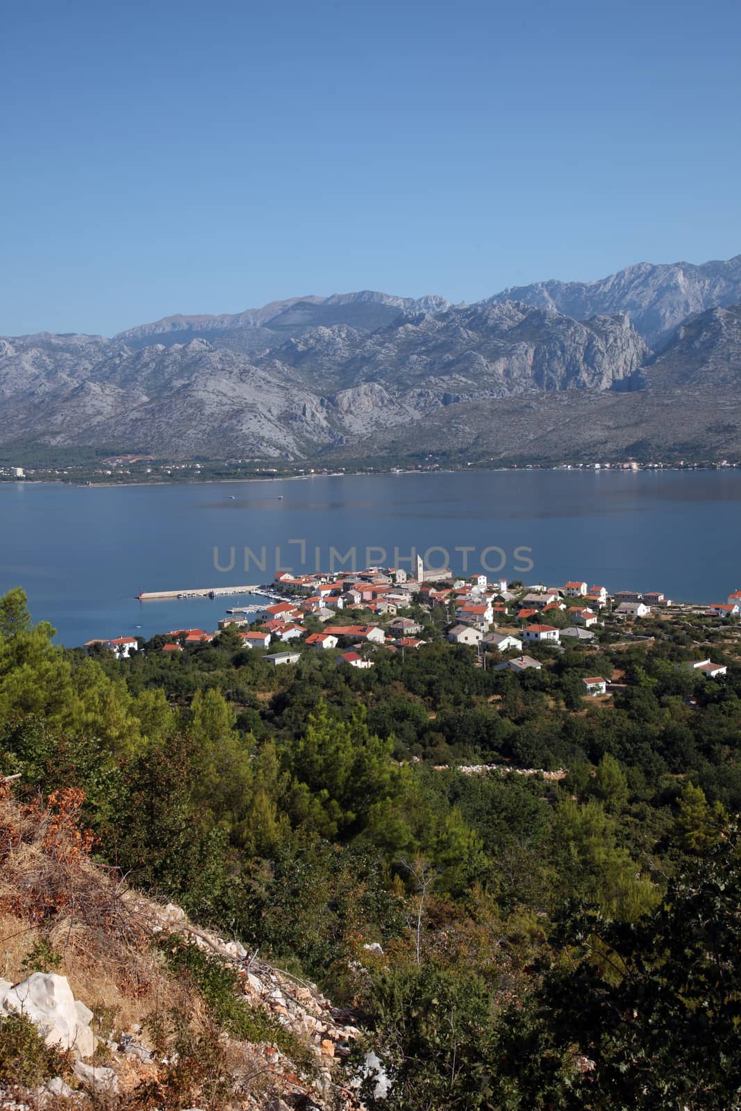Vinjerac, a small coastal town on the Adriatic Sea in Croatia by atlas