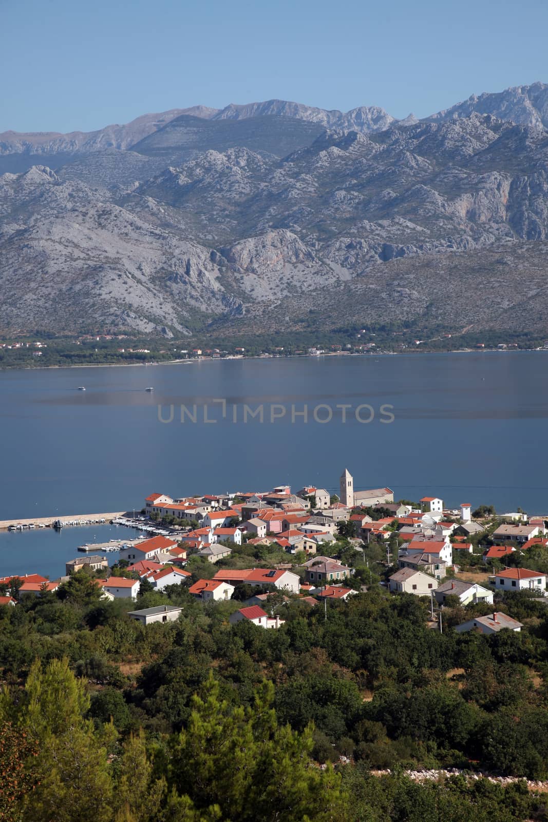 Vinjerac, a small coastal town on the Adriatic Sea in Croatia
