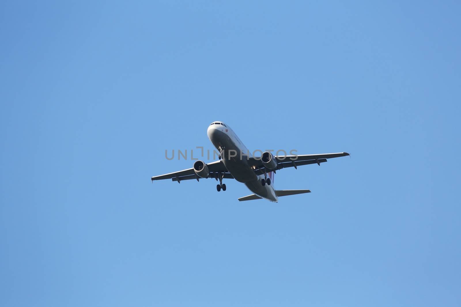 Airbus A320, registration D-AIPW of Germanwings landing on Zagreb Airport Pleso