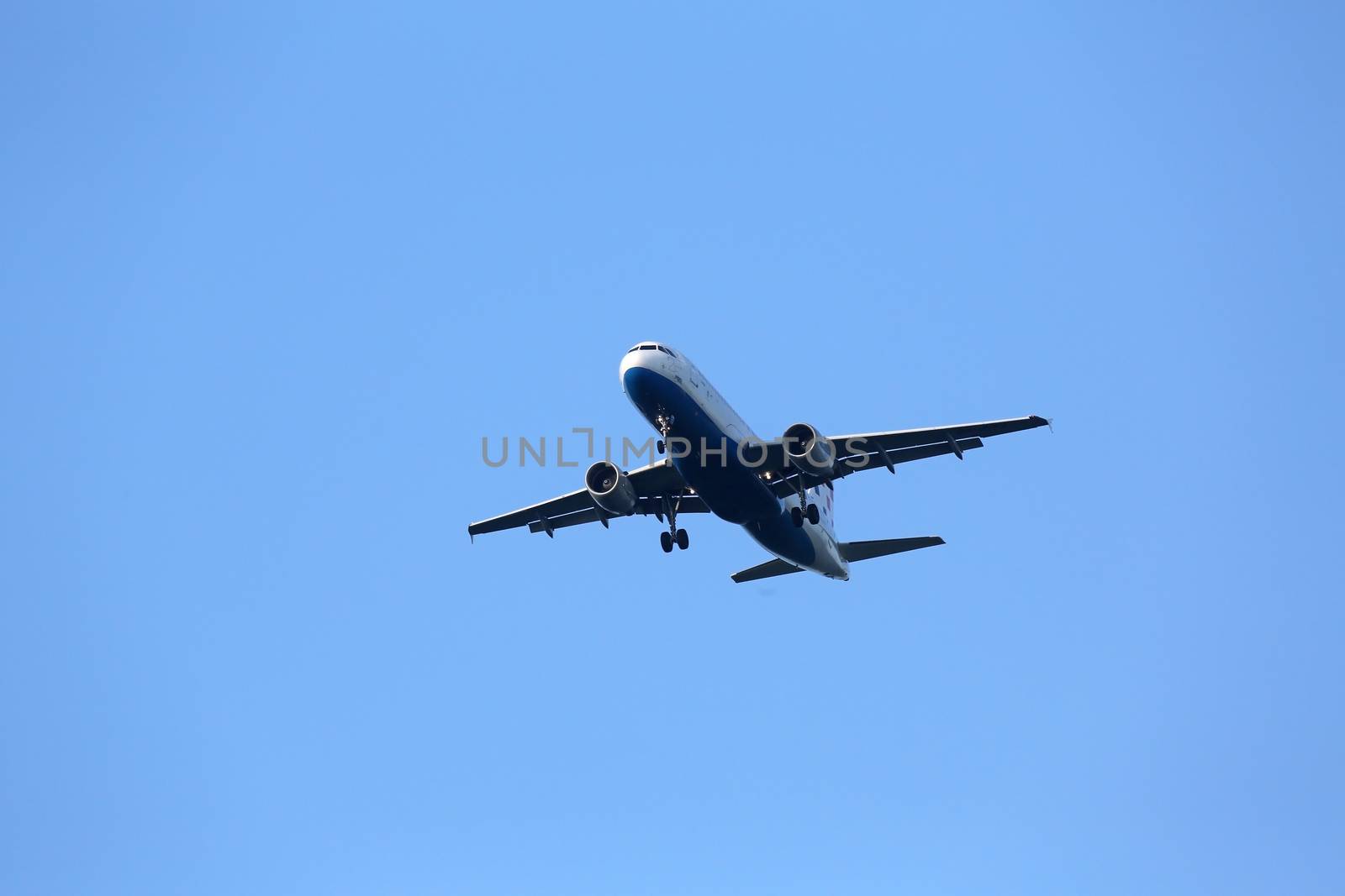 Airbus A320, registration 9A-CTJ of Croatia Airlines landing at Zagreb Airport Pleso