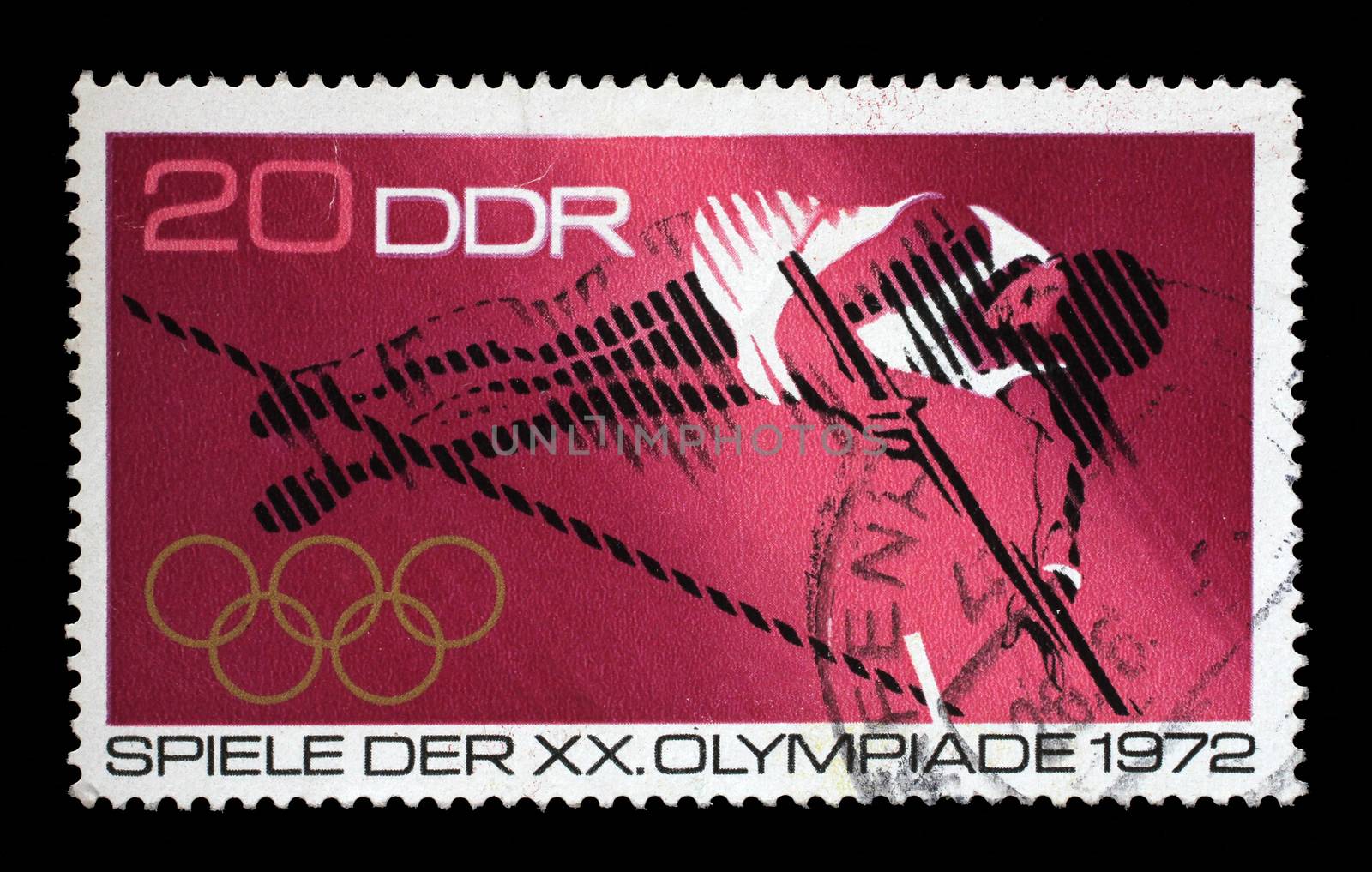 Stamp printed in GDR shows Olympic Games - Munchen, Germany by atlas