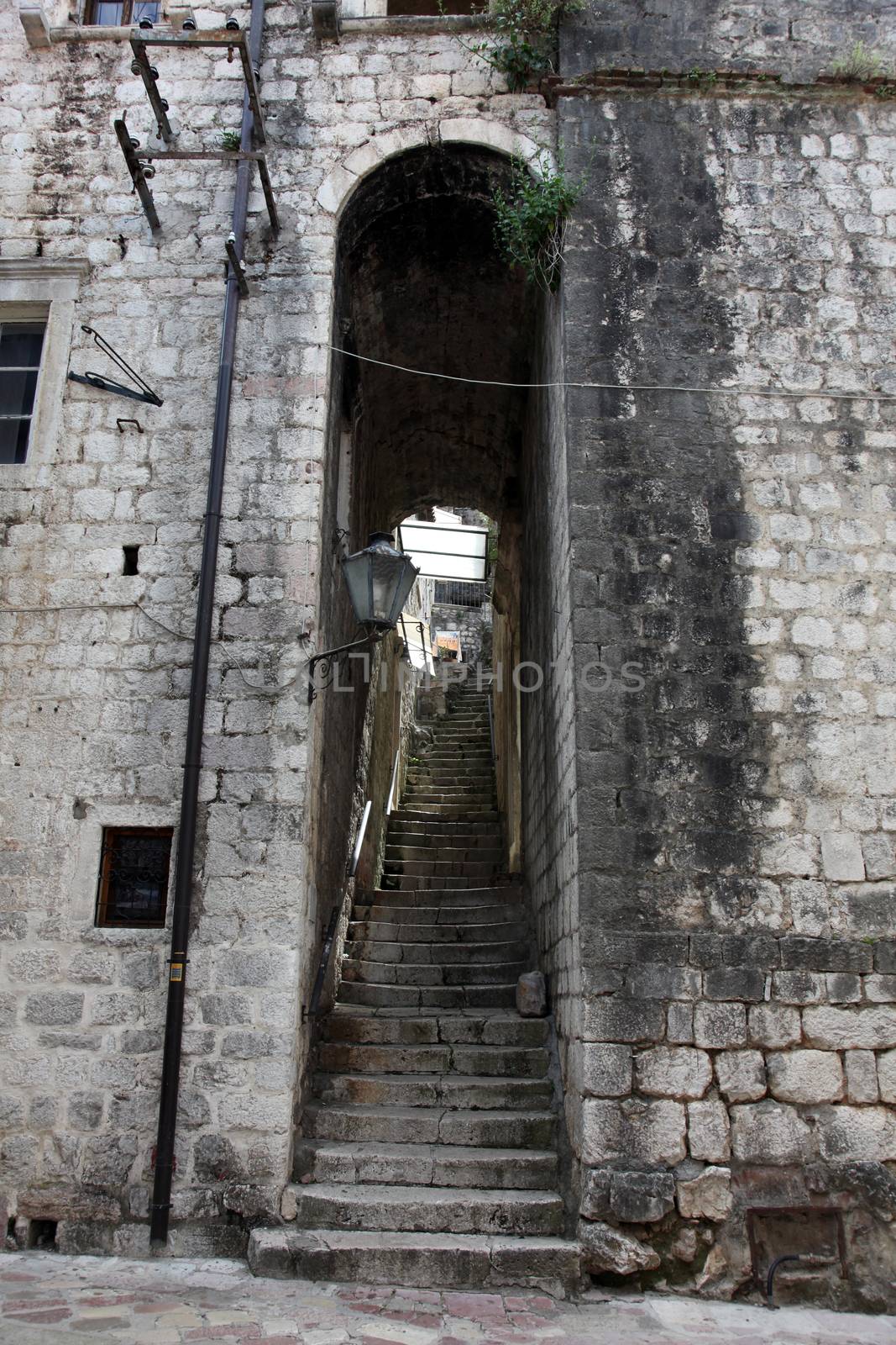 Stairs in the old town of Kotor on Adriatic coast of Montenegro. by atlas