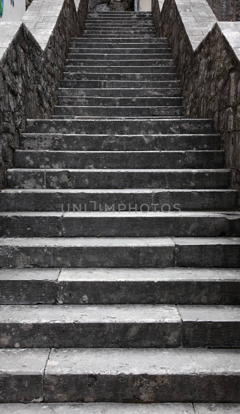 Stairs in the old town of Kotor on Adriatic coast of Montenegro by atlas
