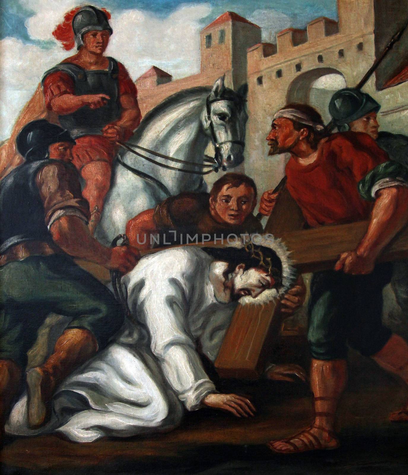 7th Stations of the Cross, Jesus falls the second time by atlas