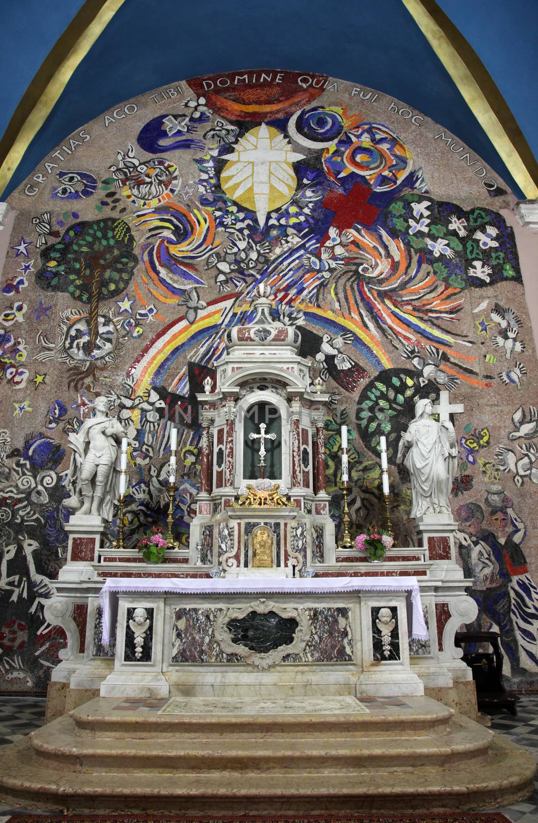 Altar in Catholic Church Saint Eustache in Dobrota, Montenegro by atlas