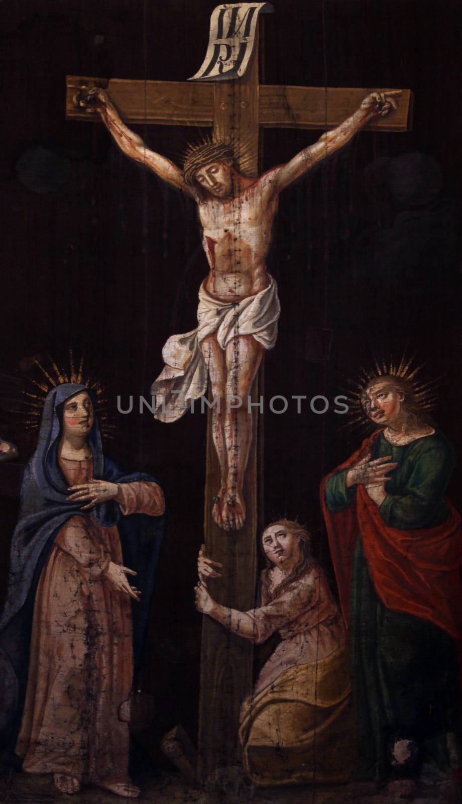 Crucifixion, Blessed Virgin Mary and Saint John under the cross by atlas