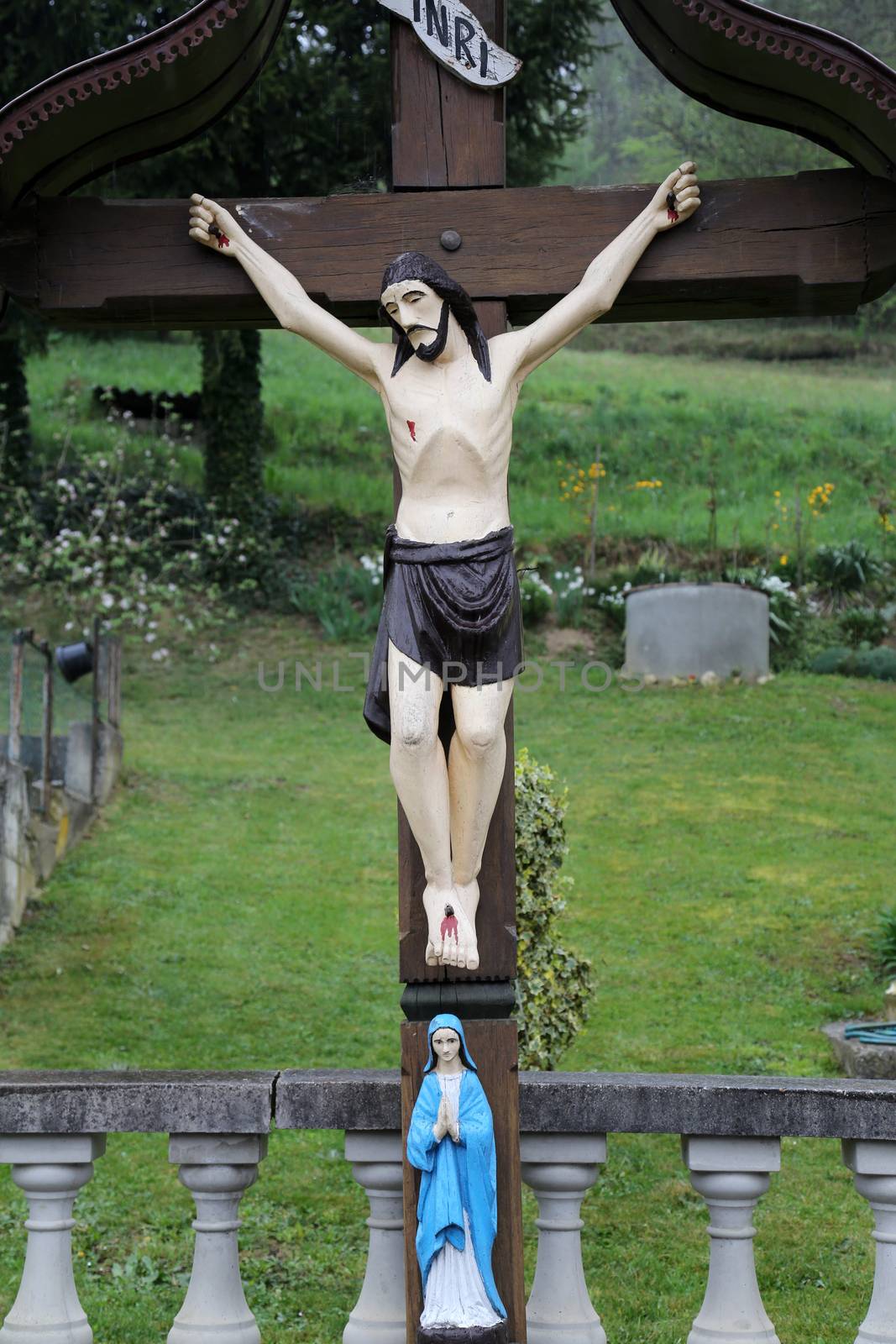 Roadside Crucifix in Zagorje region, Croatia