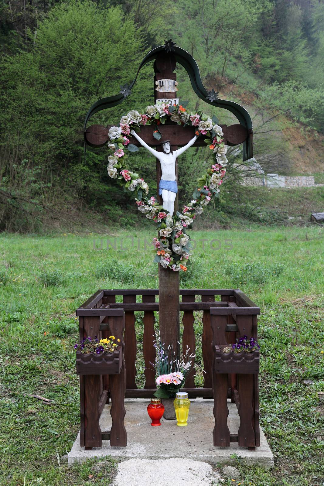 Roadside Crucifix in Zagorje region, Croatia