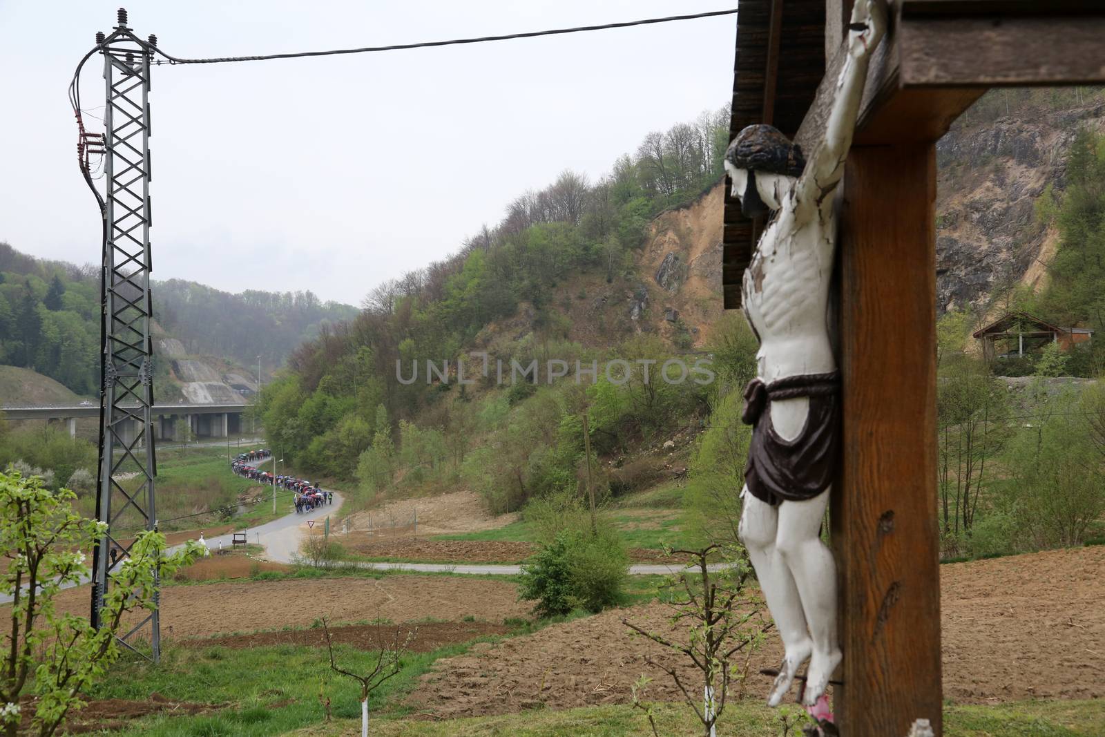 Roadside Crucifix in Zagorje region, Croatia