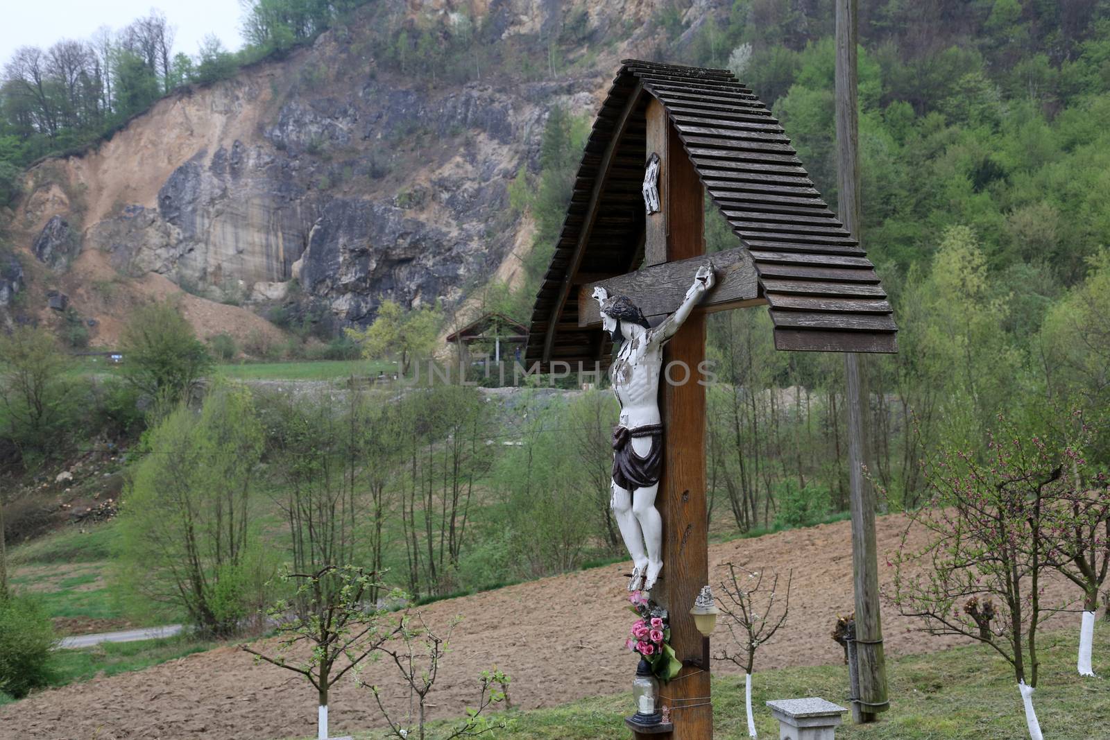 Roadside Crucifix in Zagorje region, Croatia