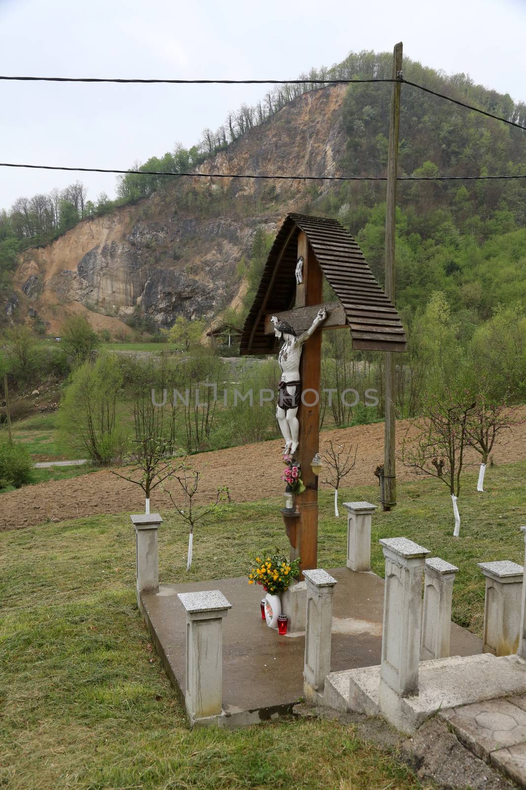 Roadside Crucifix in Zagorje region, Croatia