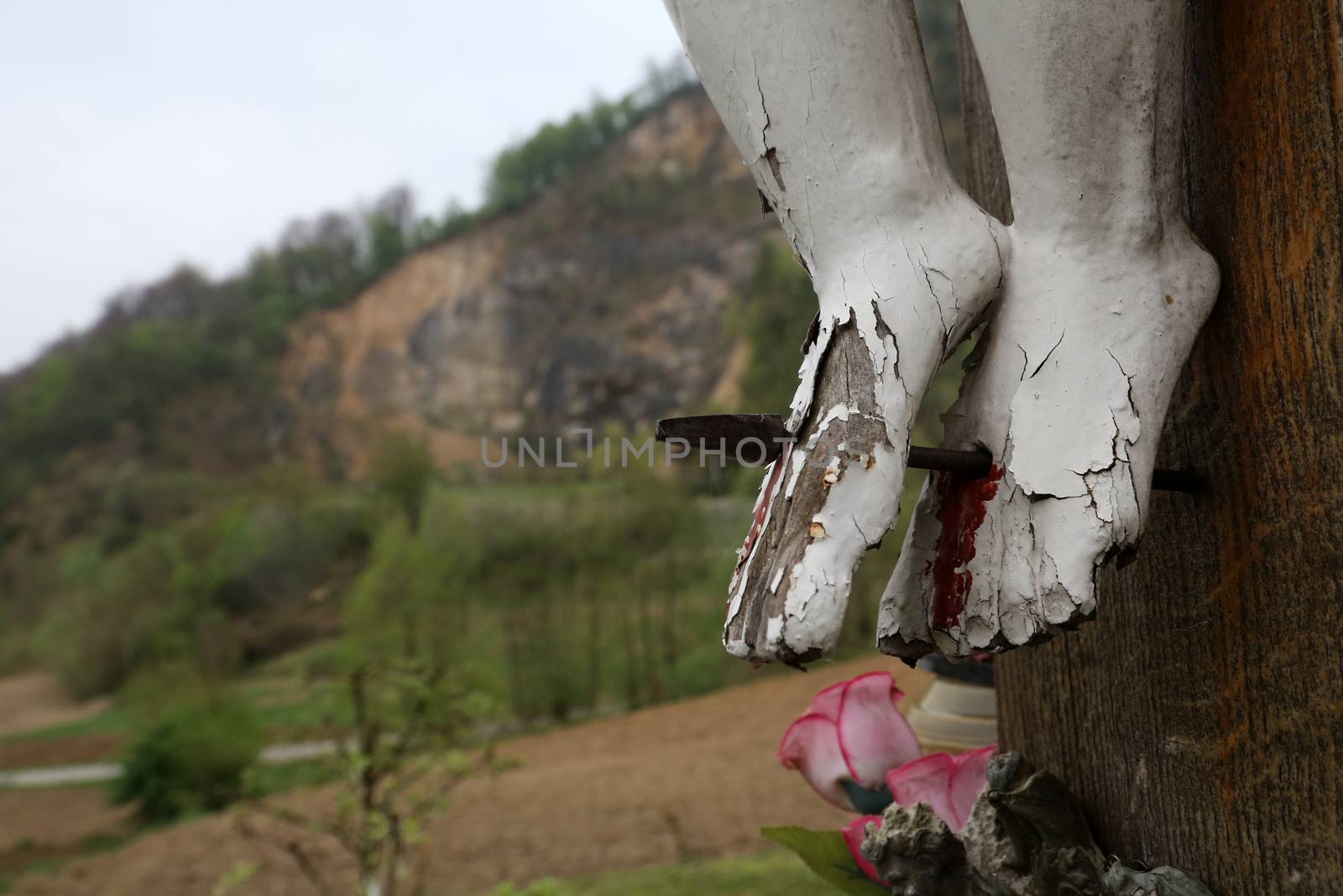 Roadside Crucifix in Zagorje region, Croatia