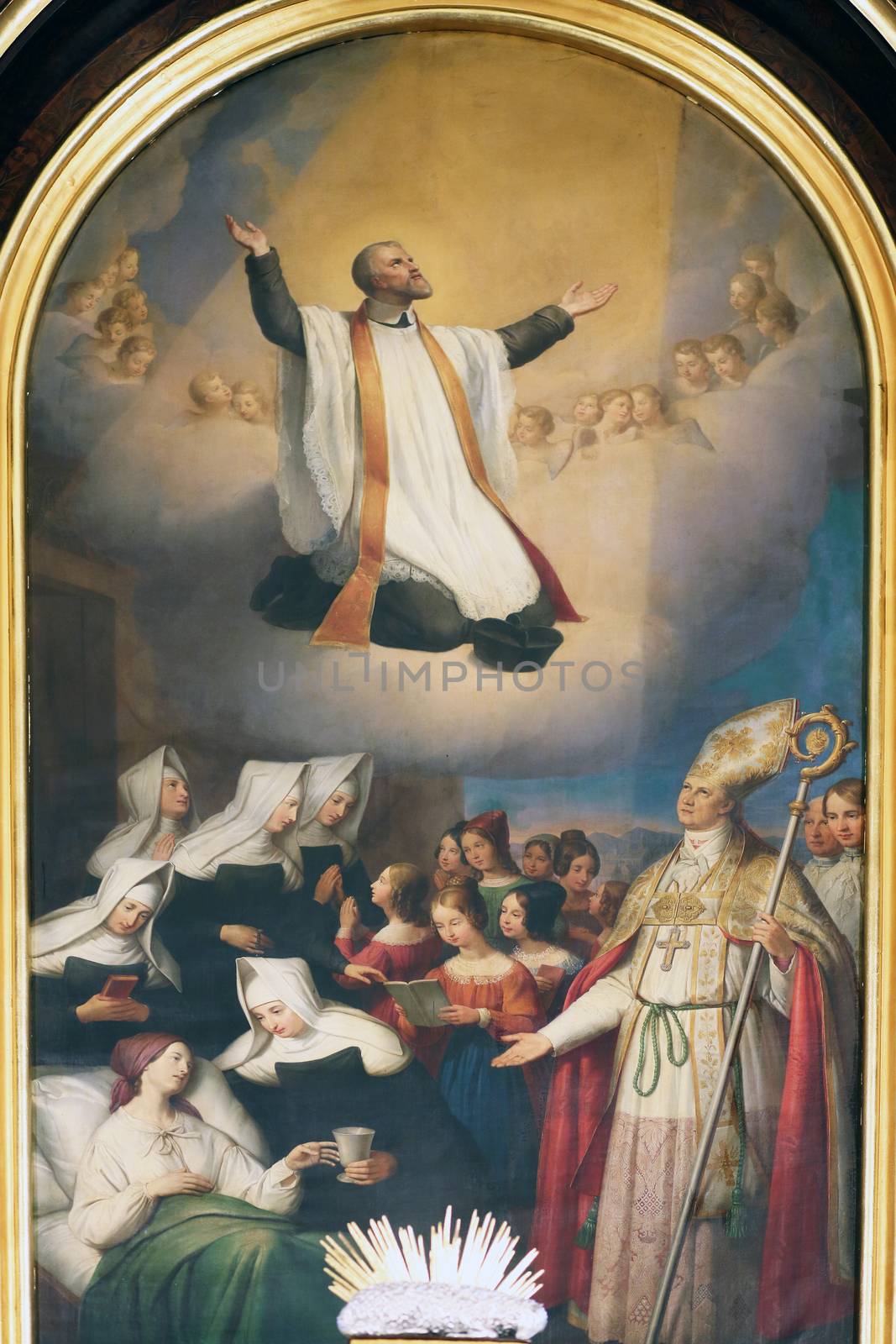 St. Vincent de Paul altarpiece in the Church of St. Vincent de Paul in Zagreb, Croatia