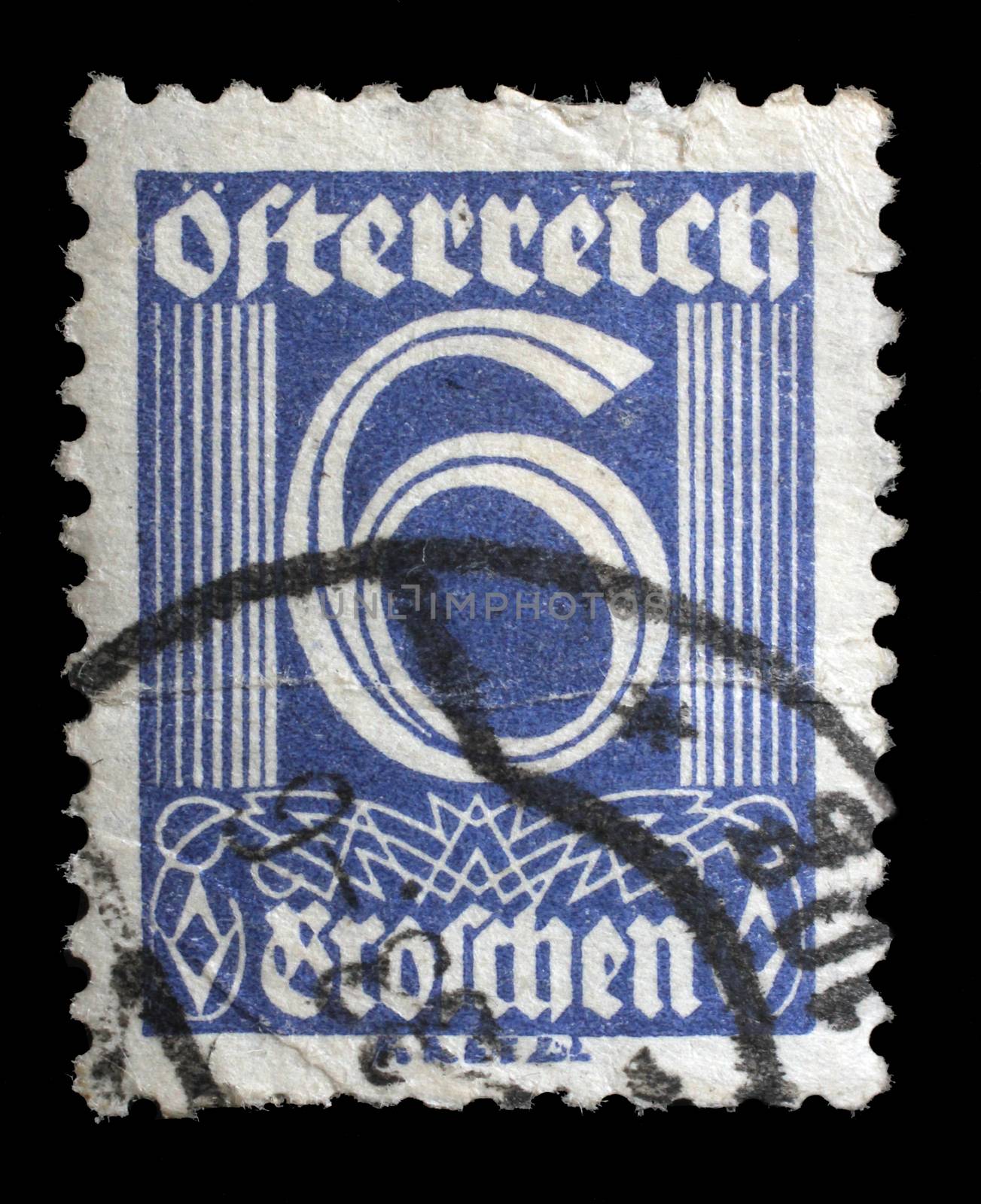 Stamp printed by Austria, shows ornament, circa 1925