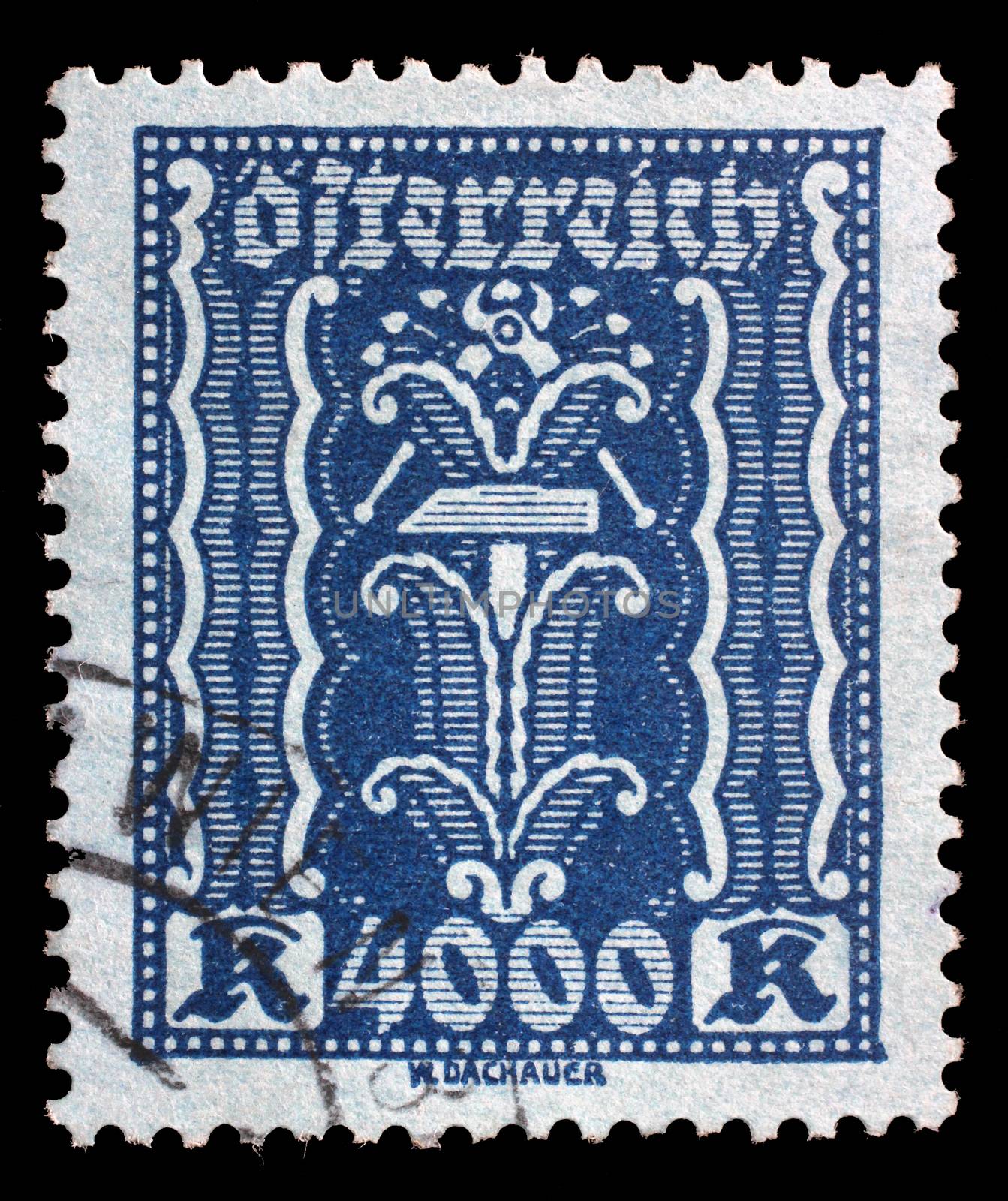 Stamp printed by Austria, shows ornament by atlas