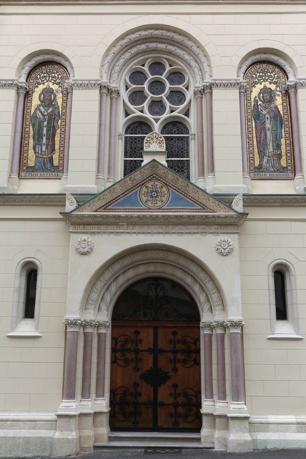 Church of Saints Cyril and Methodius (circa 1880) in Cirilometodska street of historic Upper Town in Zagreb, Croatia. Architect Hermann Bolle