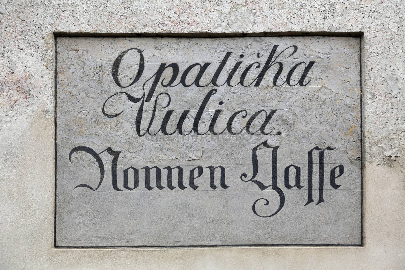 Ancient street name sign in the Upper Town of Zagreb by atlas