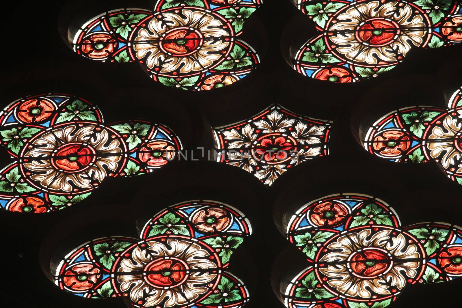 Stained glass in Zagreb cathedral by atlas