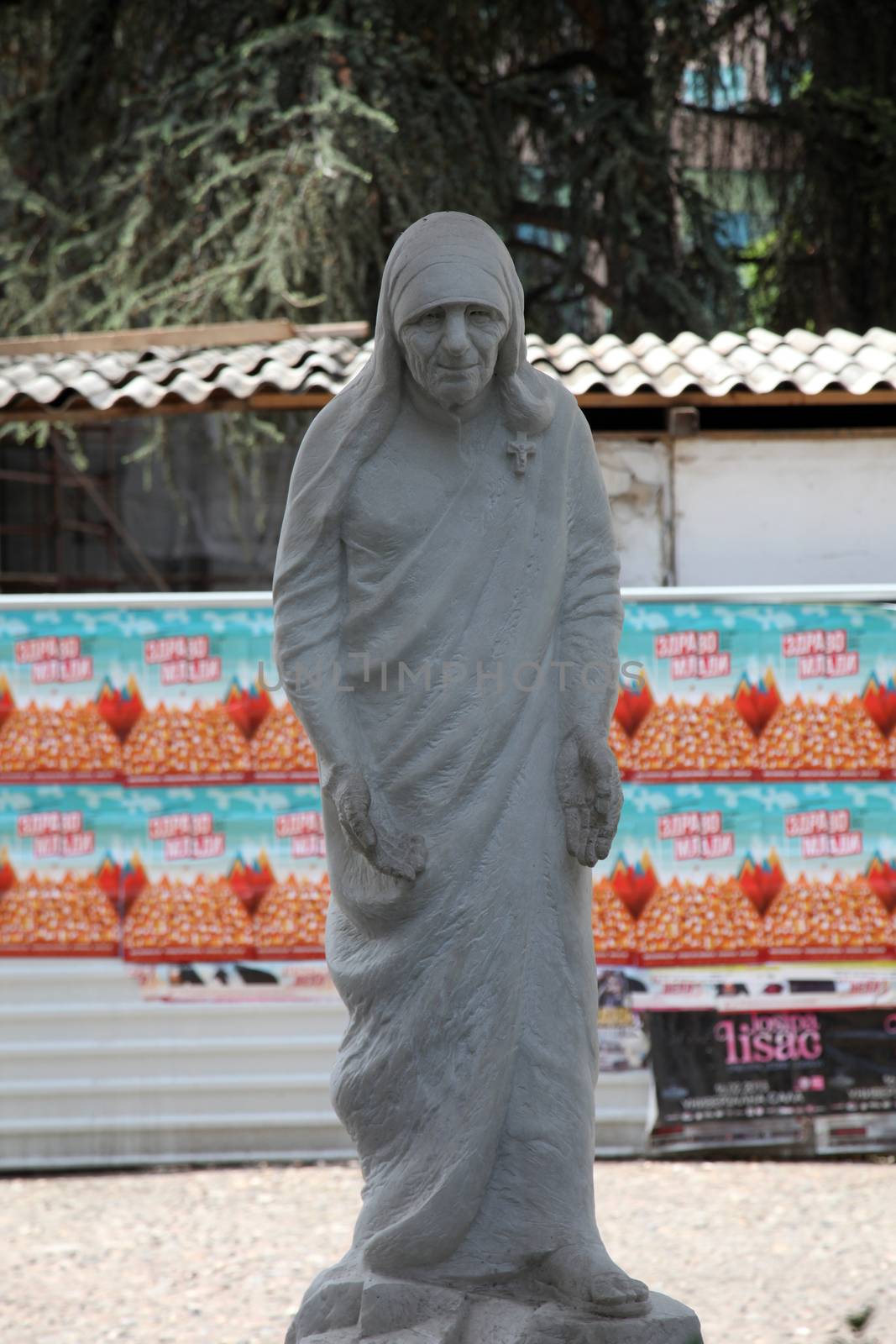 Mother Teresa monument in Skopje. Macedonia.