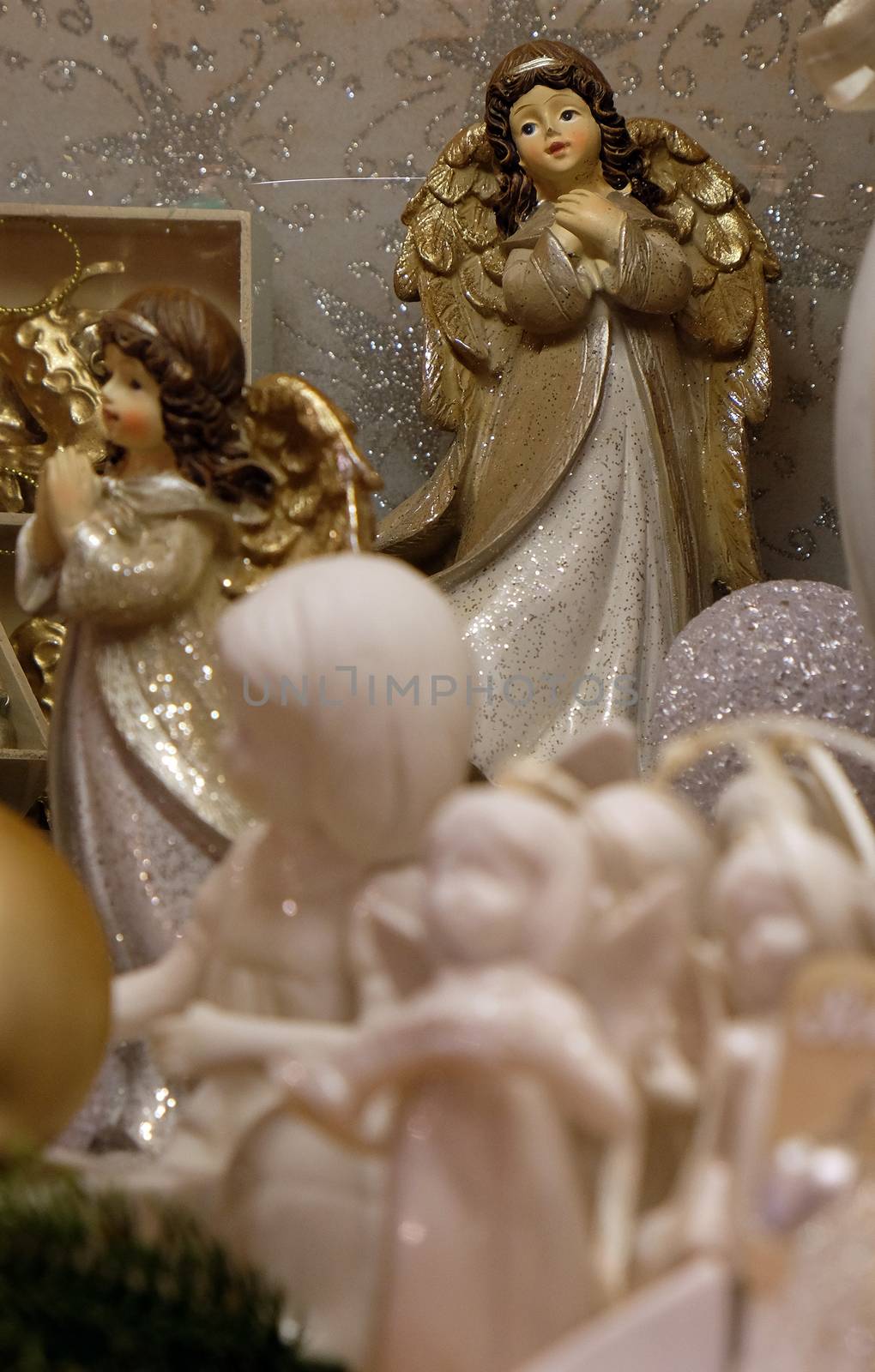 Angel, Christmas decoration shop in Hallstatt, Austria by atlas