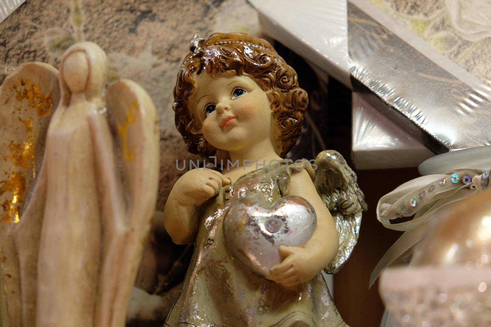 Angel, Christmas decoration shop in Hallstatt, Austria by atlas