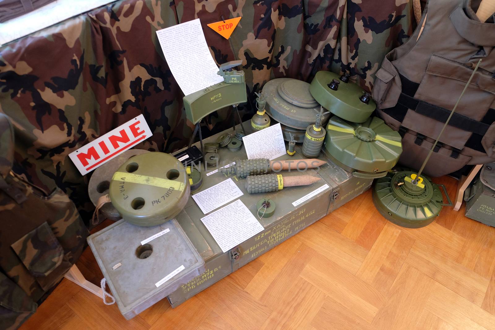 The collection of weapons and equipment used during the war for Croatian independence, Pakrac, Slavonia, Croatia