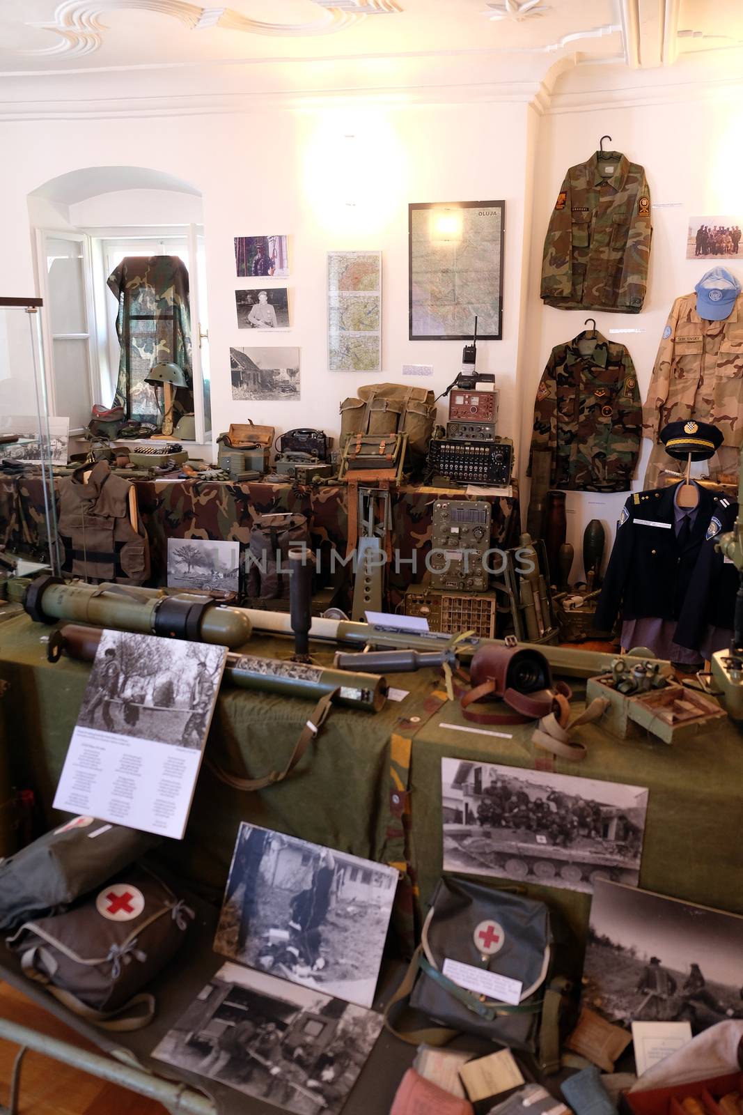 The collection of weapons and equipment used during the war for Croatian independence, Pakrac, Slavonia, Croatia by atlas