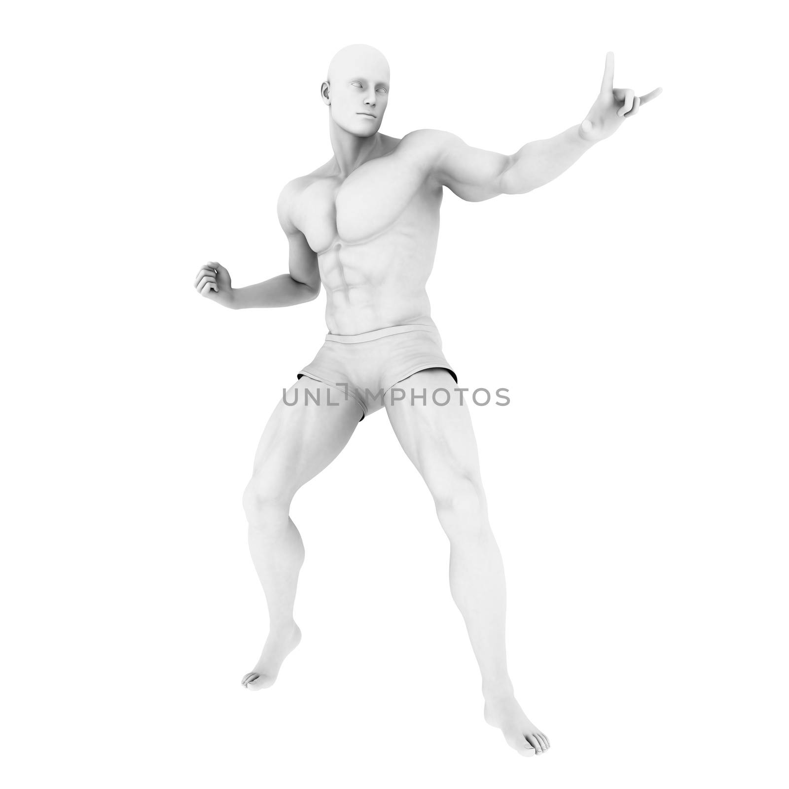 Superhero Pose With a Man in 3d Render Illustration