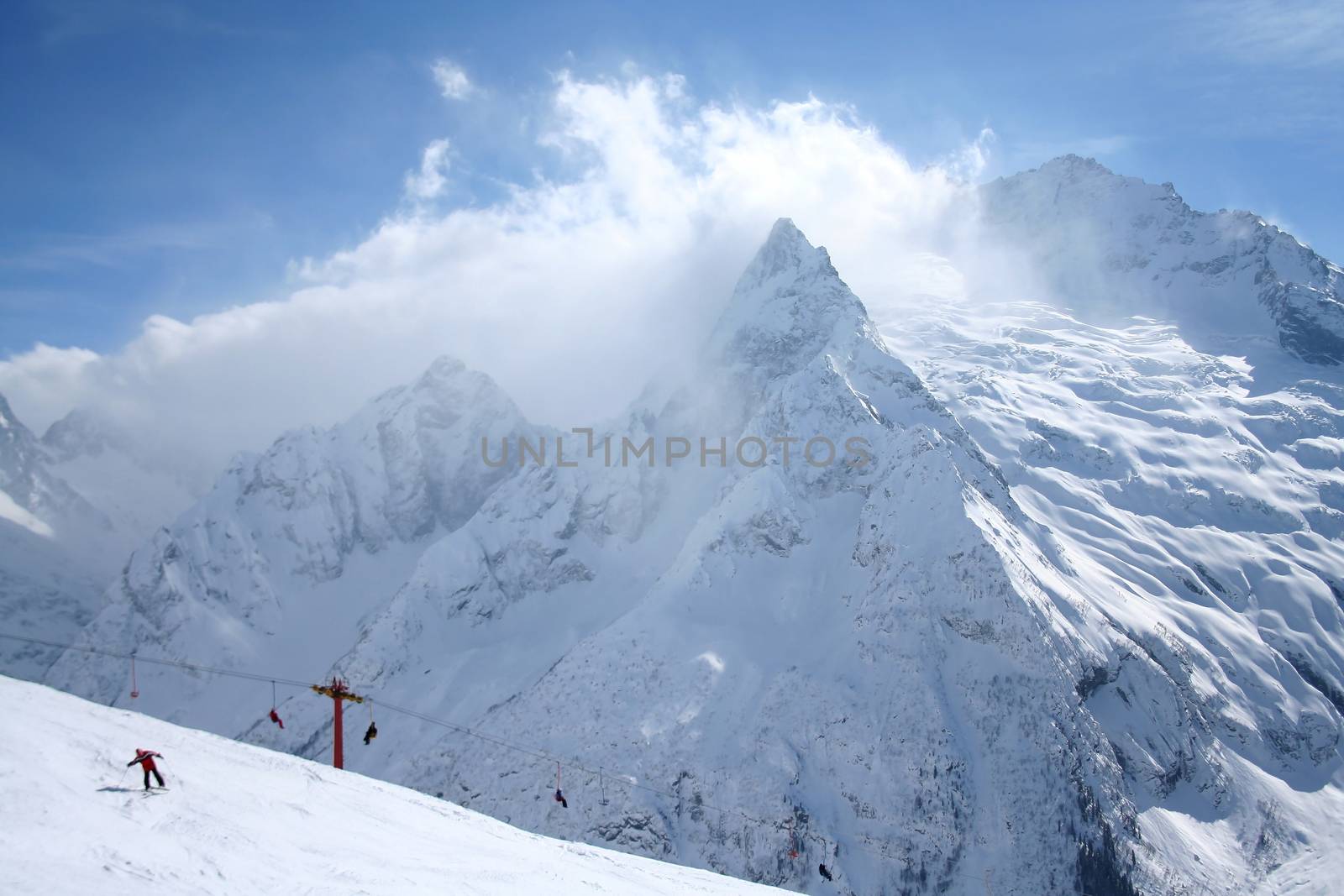 In the mountains of Dombai, Caucasus