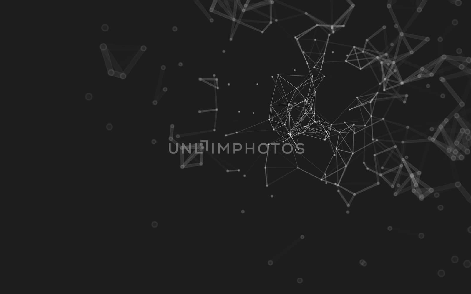 Abstract polygonal space low poly dark background with connecting dots and lines. Connection structure.