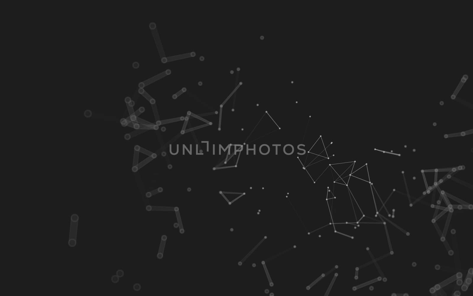 Abstract polygonal space low poly dark background with connecting dots and lines. Connection structure.