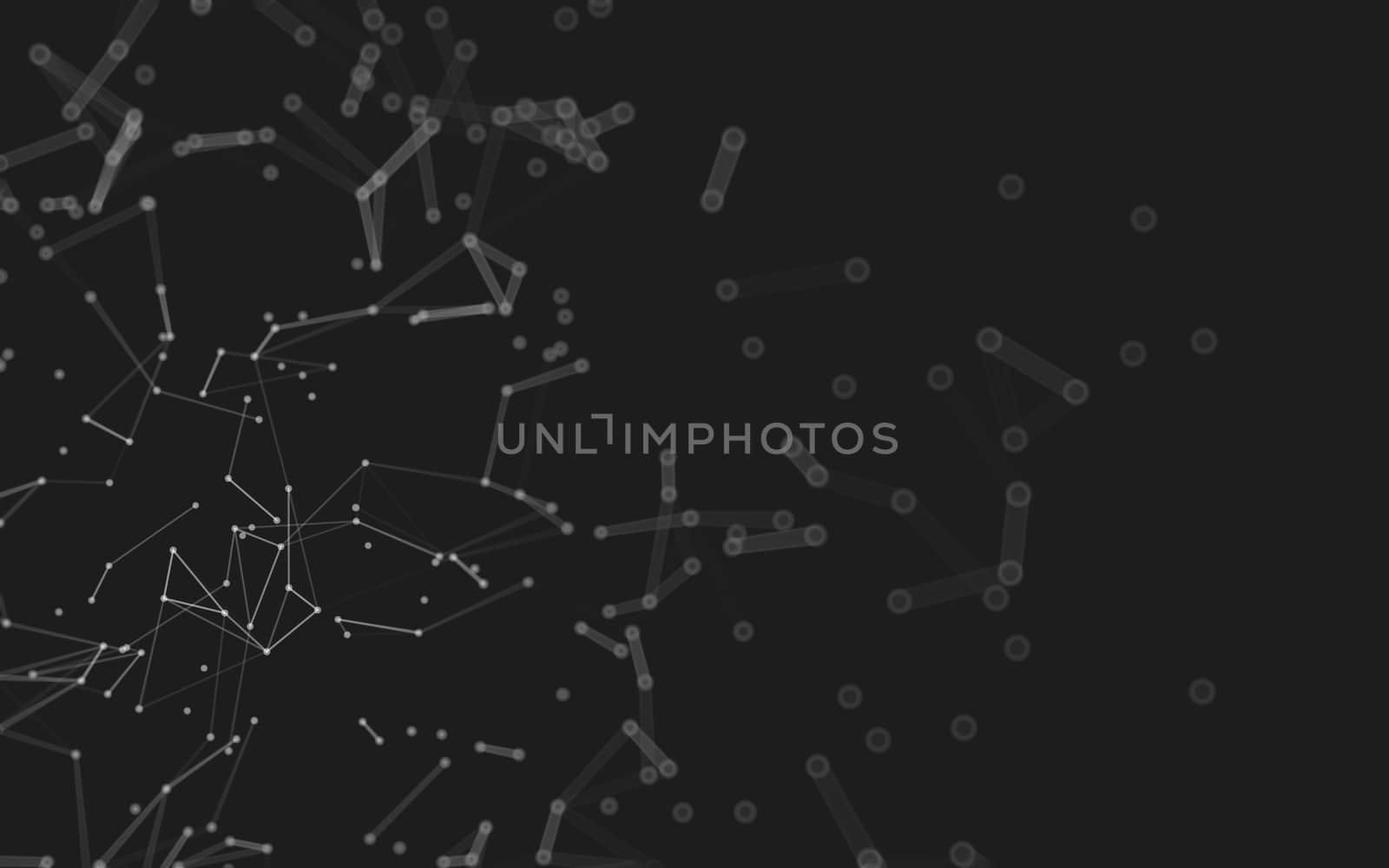 Abstract polygonal space low poly dark background with connecting dots and lines. Connection structure.