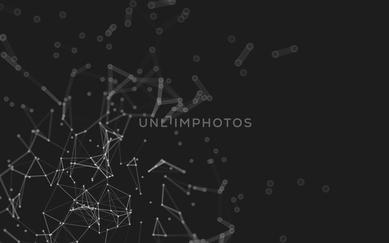 Abstract polygonal space low poly dark background with connecting dots and lines. Connection structure.