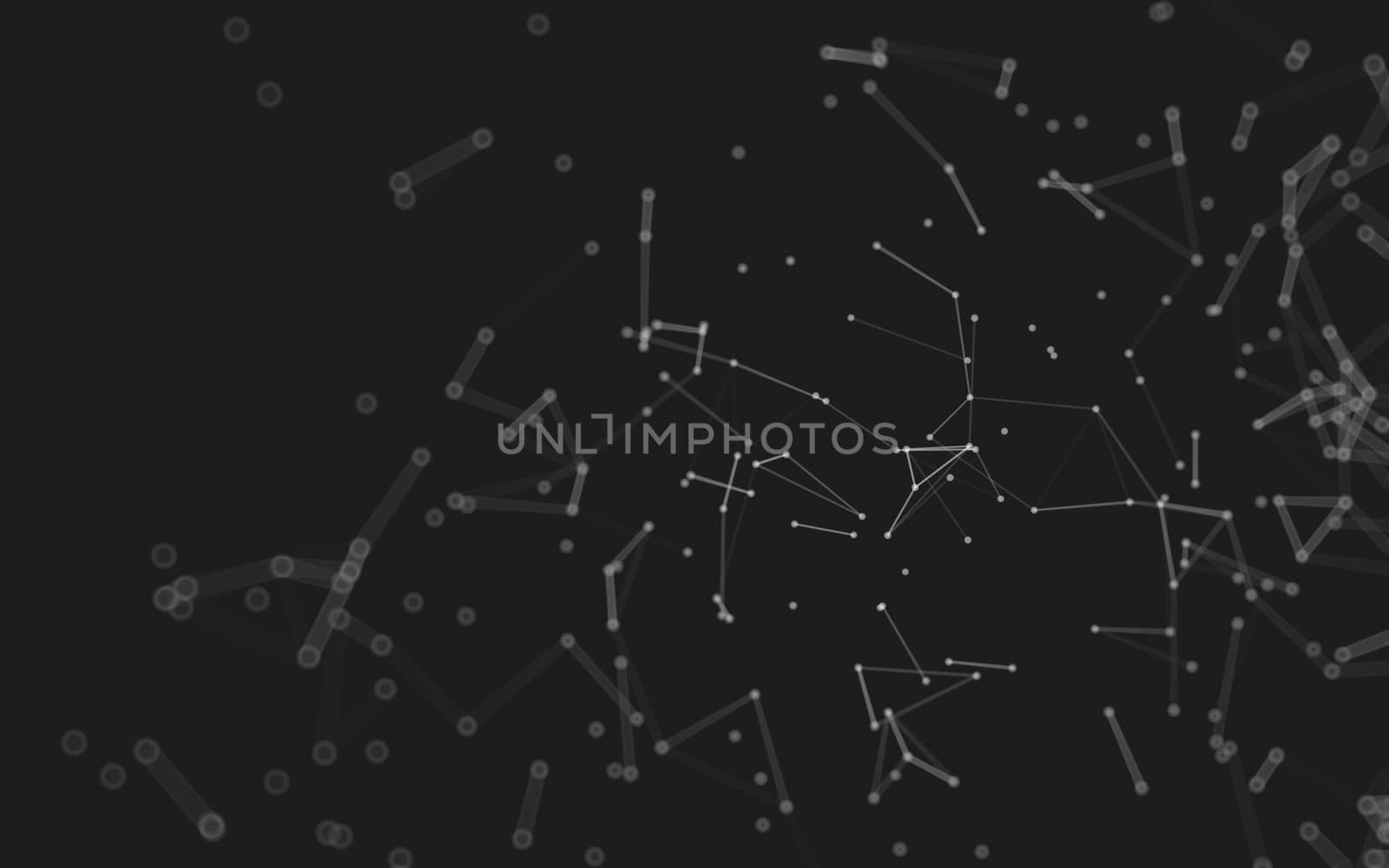 Abstract polygonal space low poly dark background with connecting dots and lines. Connection structure.