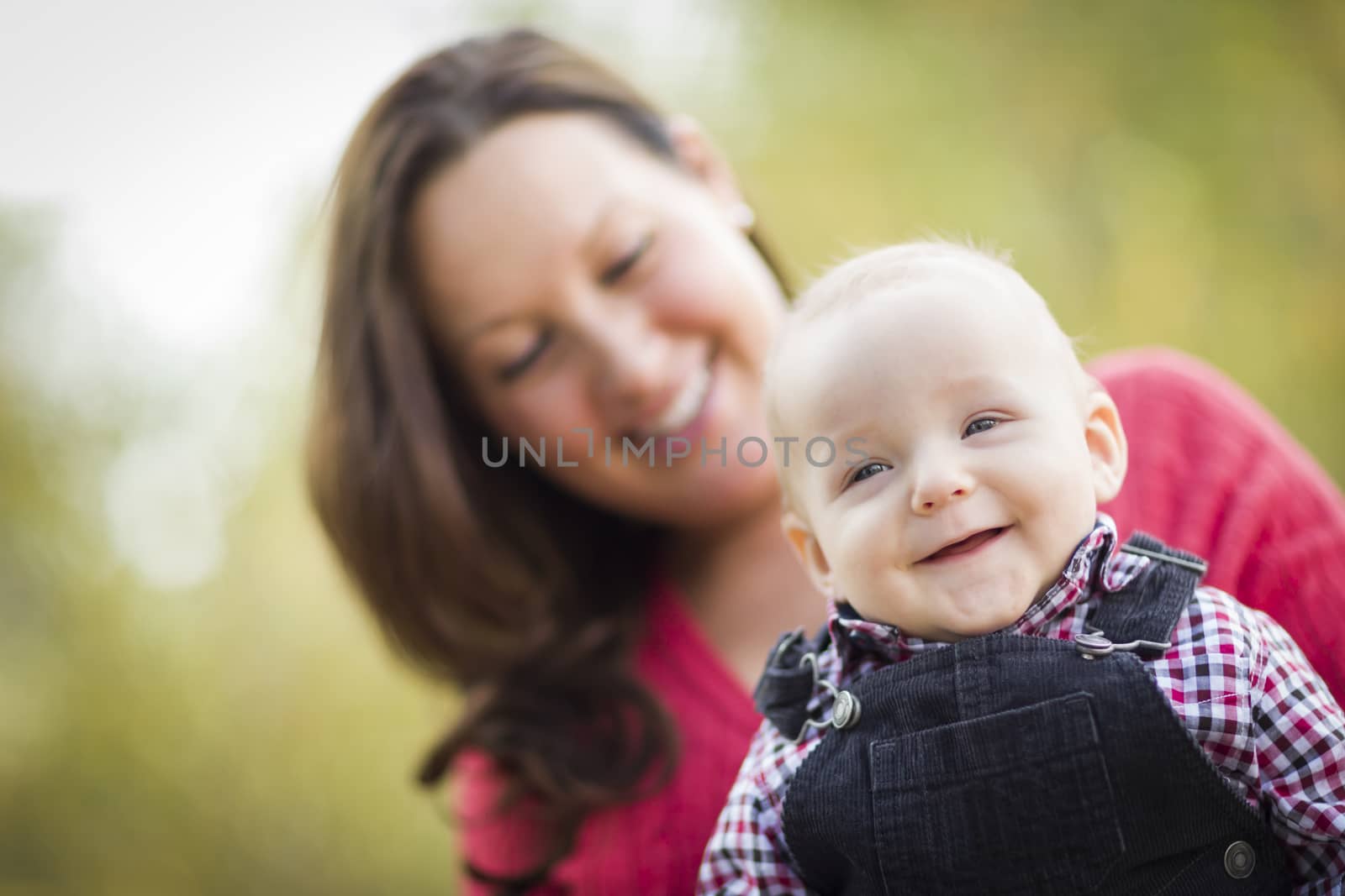 Little Baby Boy Having Fun With Mommy Outdoors by Feverpitched