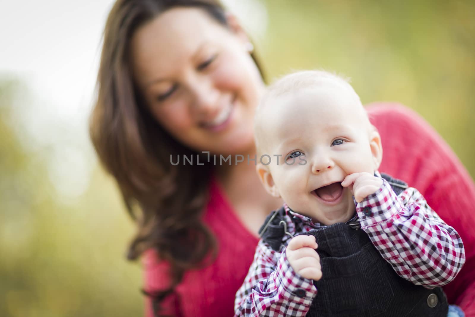 Little Baby Boy Having Fun With Mommy Outdoors by Feverpitched