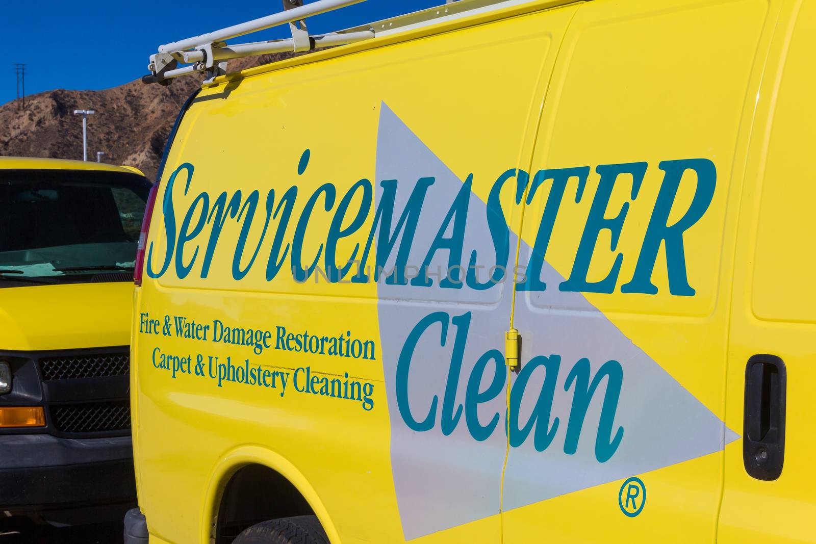 VALENCIA CA/USA - DECEMBER 26, 2015: ServiceMaster vehicle and logo. ServiceMaster is a public Fortune 1000 company that provides residential and commercial services.