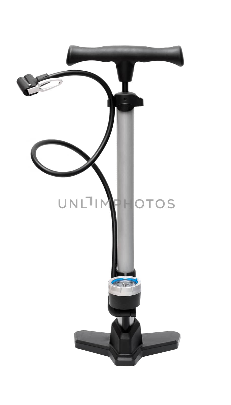 bicycle pump isolated aganist white background