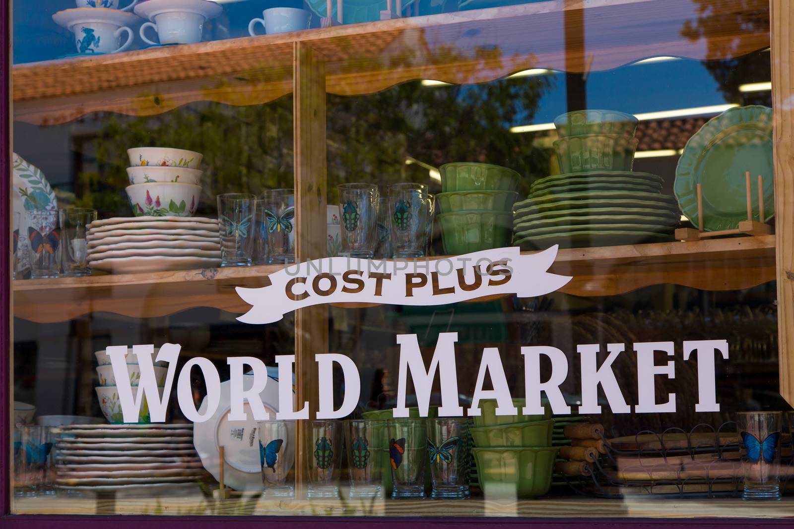 SANTA BARBARA, CA/USA - APRIL 30, 2016: Cost Plus World Market store. Cost Plus World Market is a import retail stores and a subsidiary of Bed Bath & Beyond.