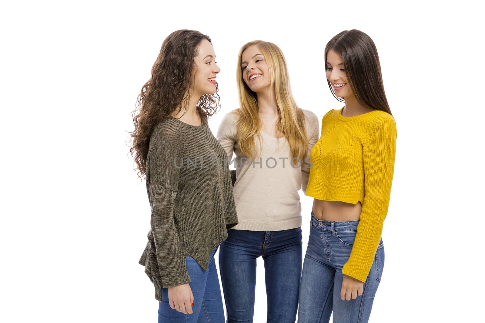 Group of teenage friend talking to each other
